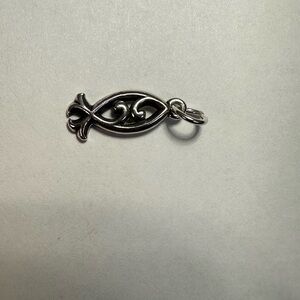 James Avery Scroll Ichthus Charm Jesus Fish Sterling Silver Retired